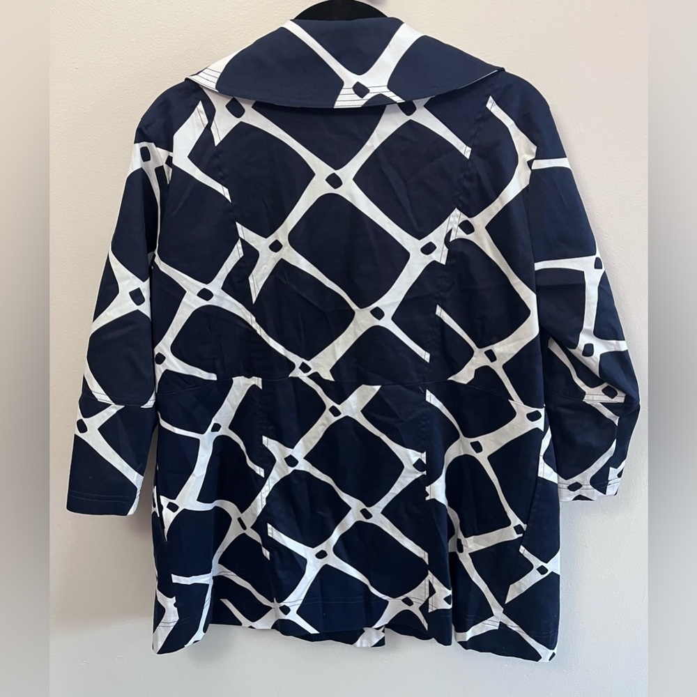 Eden Court Navy and White Women's Coat - Picture 2 of 8